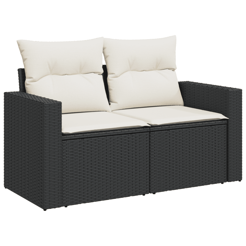 11-dijelni set vrtnih sofa od poliratana s jastucima crni Crna 66 x 62 x 69 cm