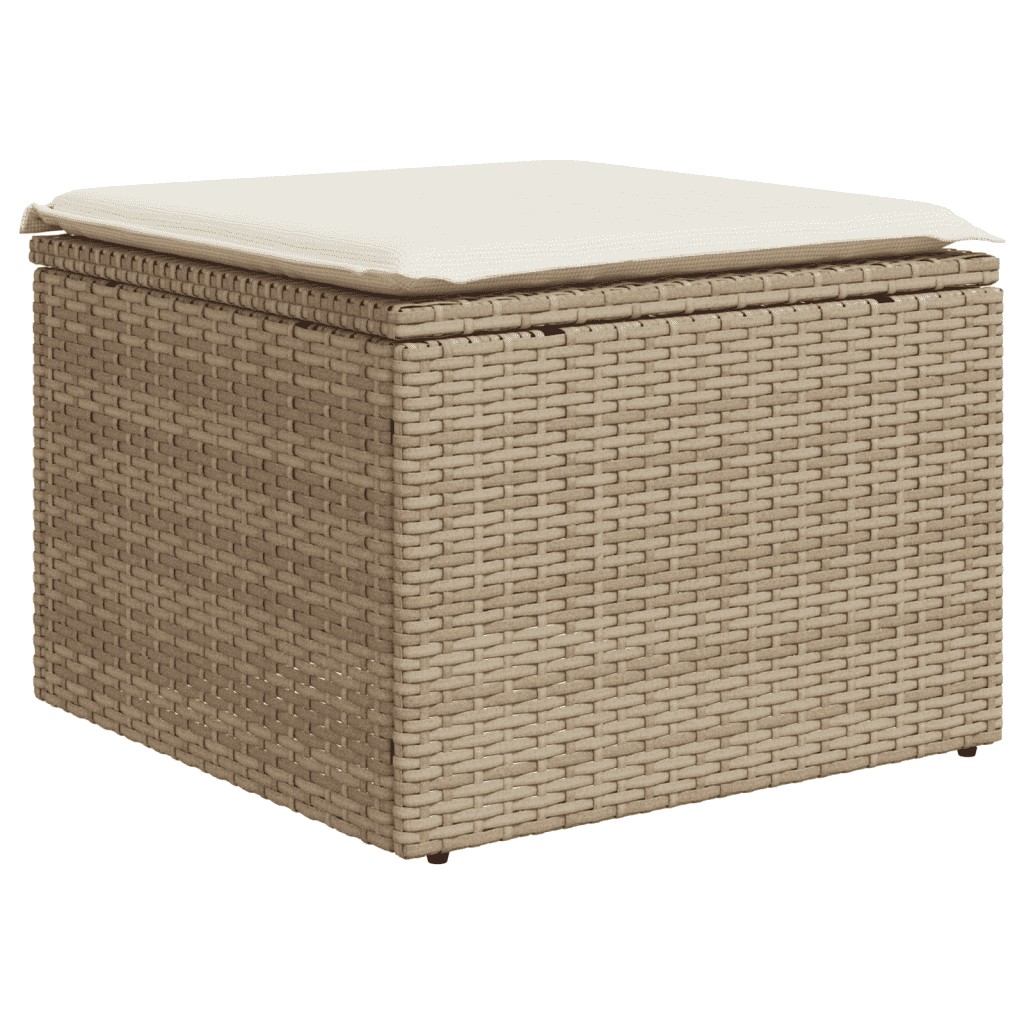 9-dijelni set vrtnih sofa s jastucima bež od poliratana 100 x 55 x 73 cm
