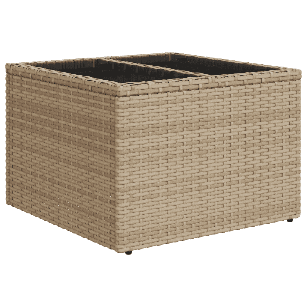 9-dijelni set vrtnih sofa s jastucima bež od poliratana 65.5 x 62 x 69 cm
