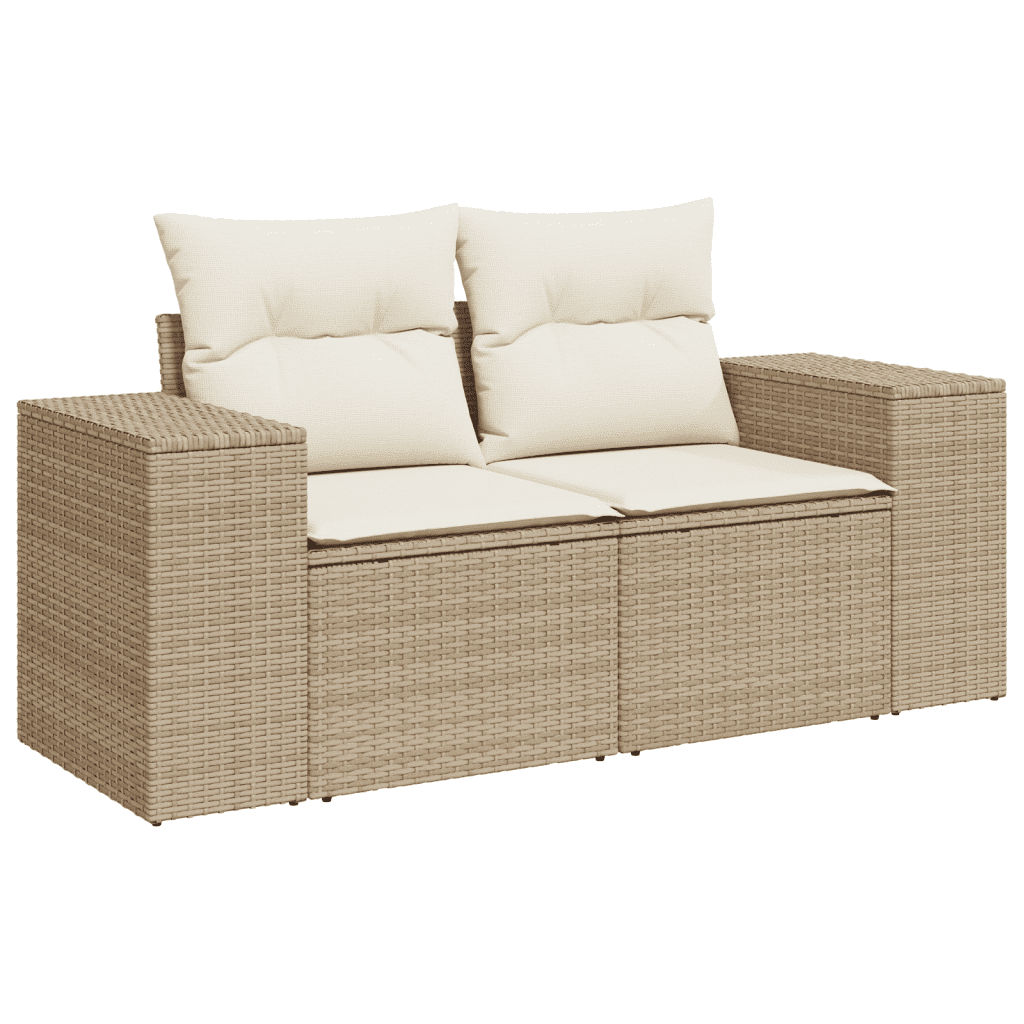 5-dijelni vrtni set sofa s jastucima bež od poliratana 83 x 62 x 69 cm