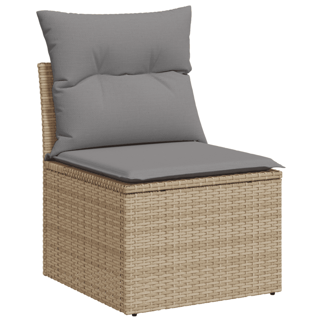 6-dijelni set vrtnih sofa s jastucima bež od poliratana 62 x 62 x 69 cm