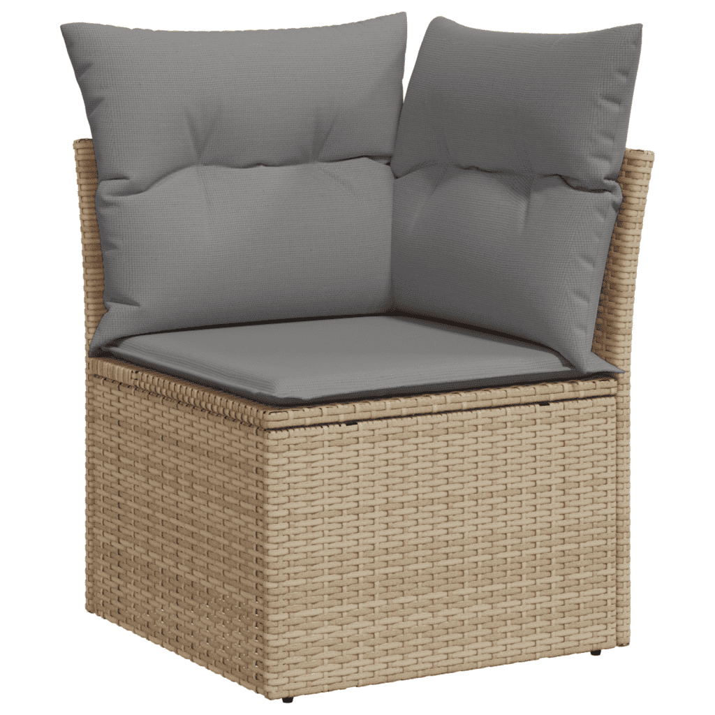 10-dijelni set vrtnih sofa s jastucima bež od poliratana 100 x 55 x 73 cm