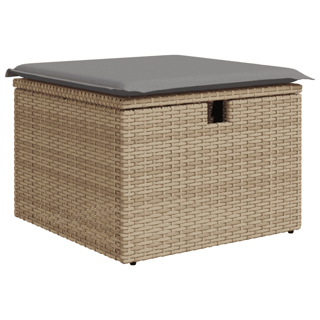 9-dijelni set vrtnih sofa s jastucima bež od poliratana 70 x 62.5 x 69 cm