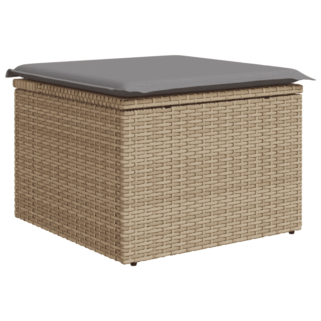 6-dijelni set vrtnih sofa s jastucima bež od poliratana 65.5 x 62 x 69 cm
