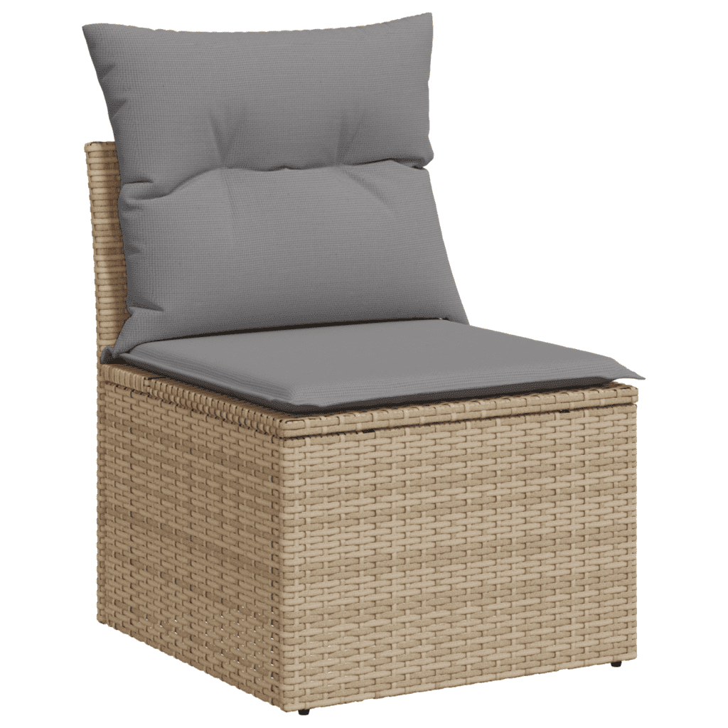 9-dijelni set vrtnih sofa s jastucima bež od poliratana bež i siva