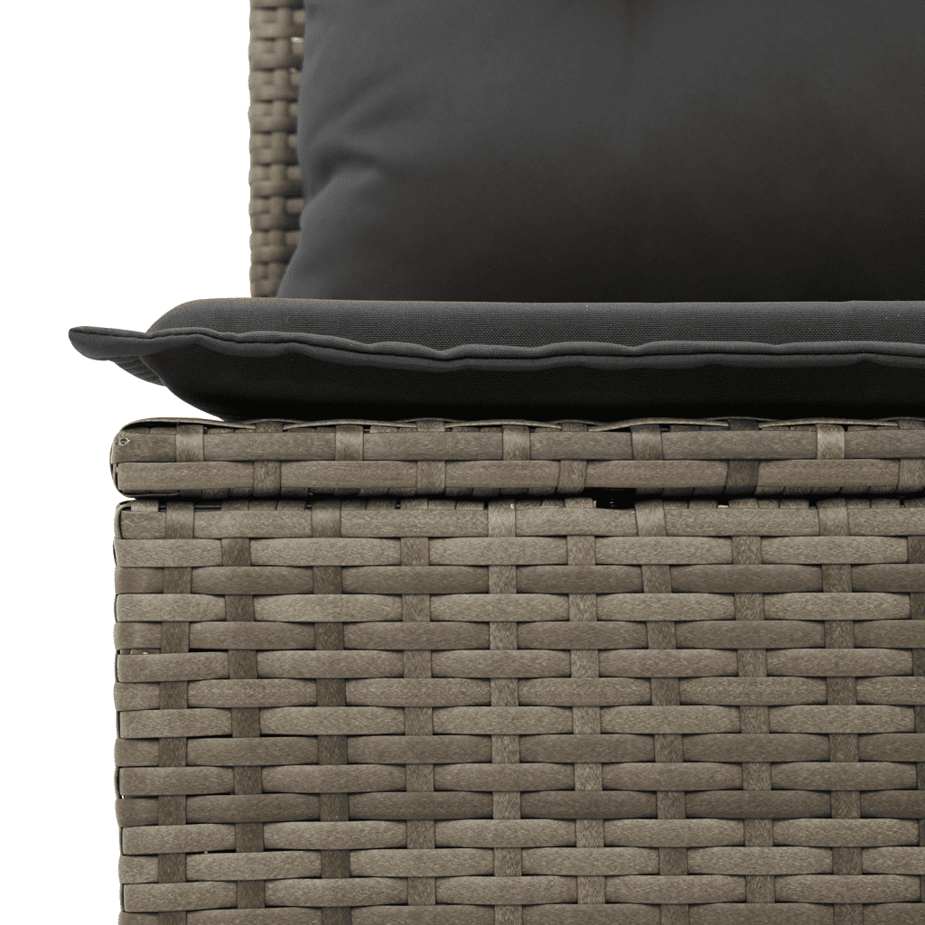 10-dijelni set vrtnih sofa od poliratana s jastucima sivi Siva 55 x 55 x 37 cm
