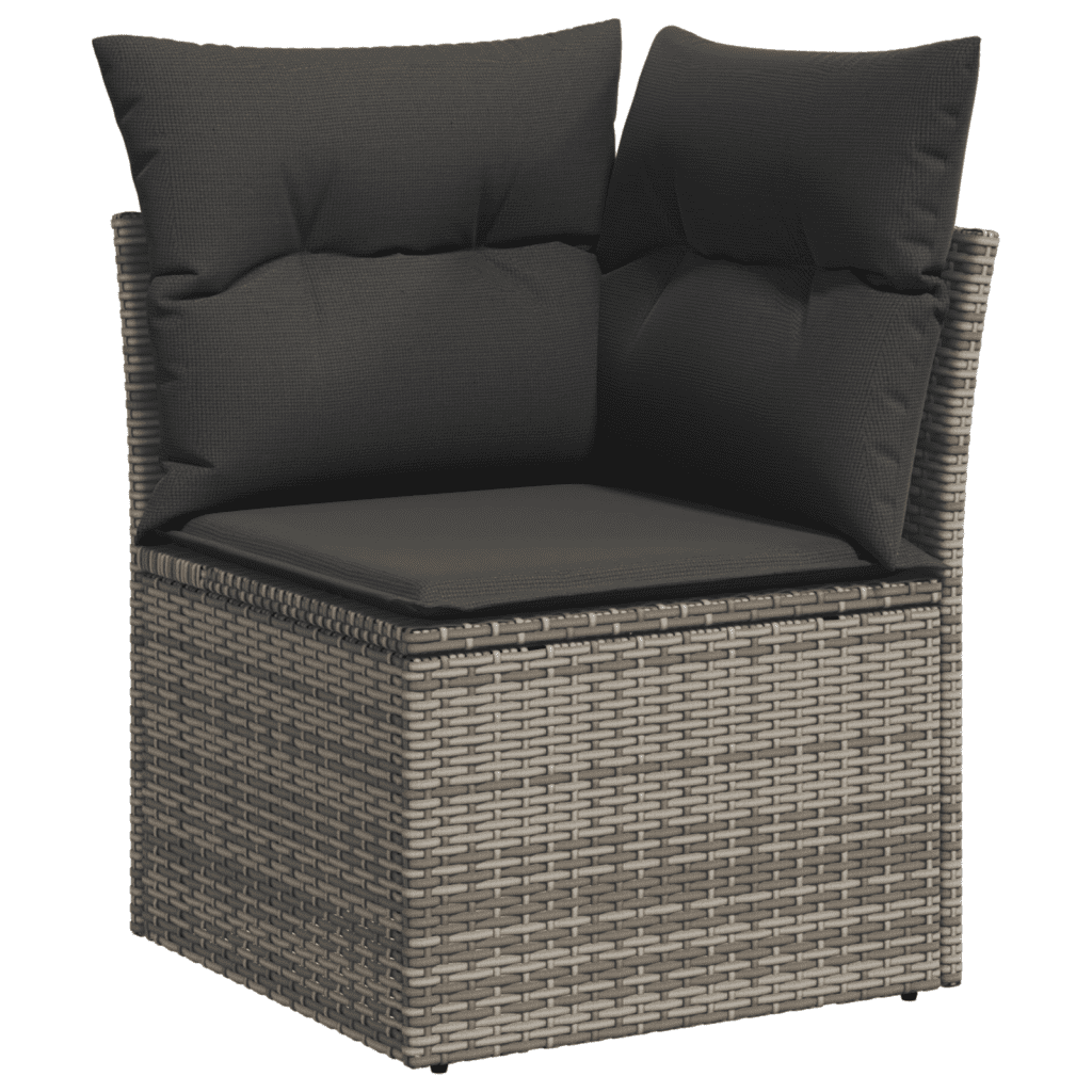 9-dijelni set vrtnih sofa od poliratana s jastucima sivi Siva 100 x 55 x 73 cm