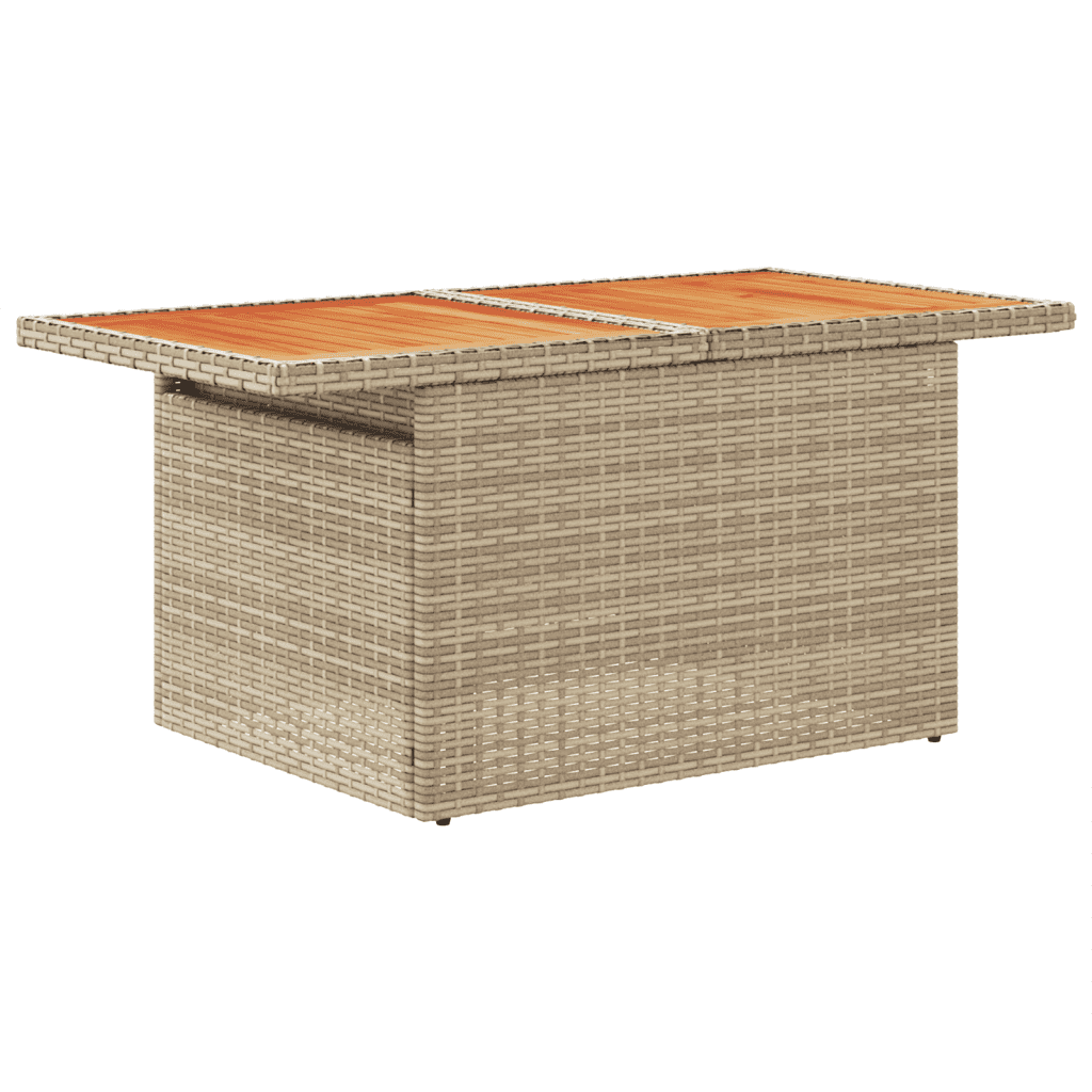 9-dijelni set vrtnih sofa s jastucima bež od poliratana 100 x 55 x 73 cm