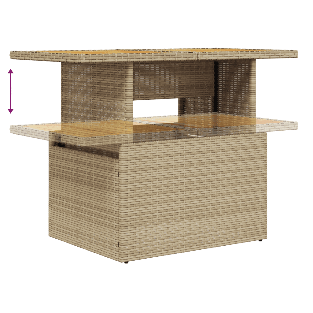 10-dijelni set vrtnih sofa s jastucima bež od poliratana 100 x 55 x 73 cm