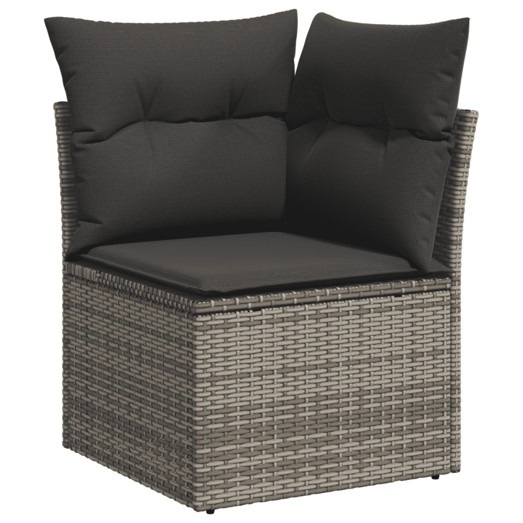9-dijelni set vrtnih sofa od poliratana s jastucima sivi Siva 55 x 55 x 37 cm