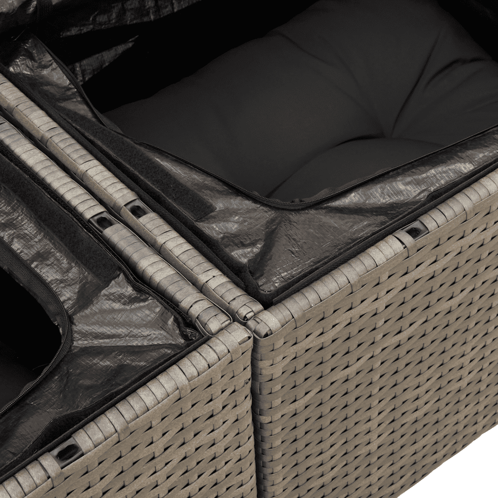 9-dijelni set vrtnih sofa od poliratana s jastucima sivi Siva 55 x 55 x 37 cm