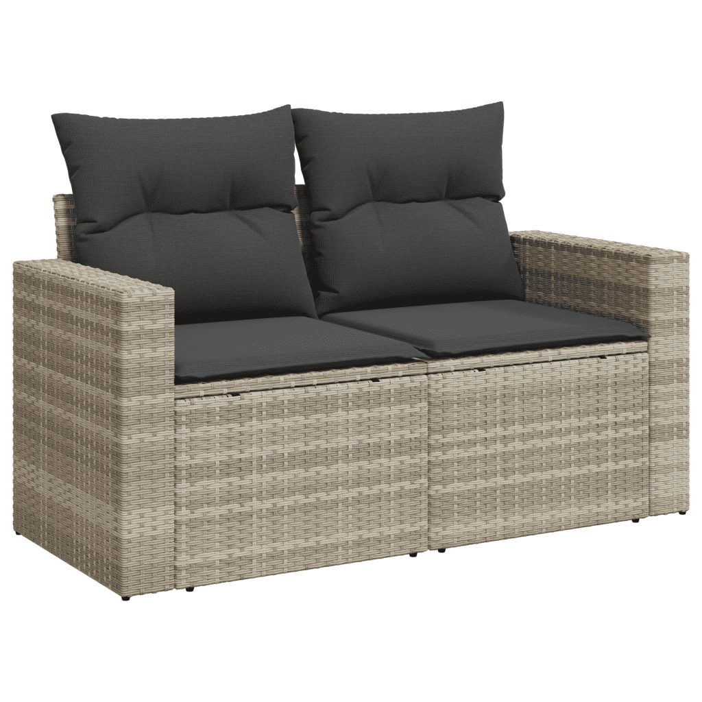 7-dijelni set vrtnih sofa svjetlosivi od poliratana Siva
