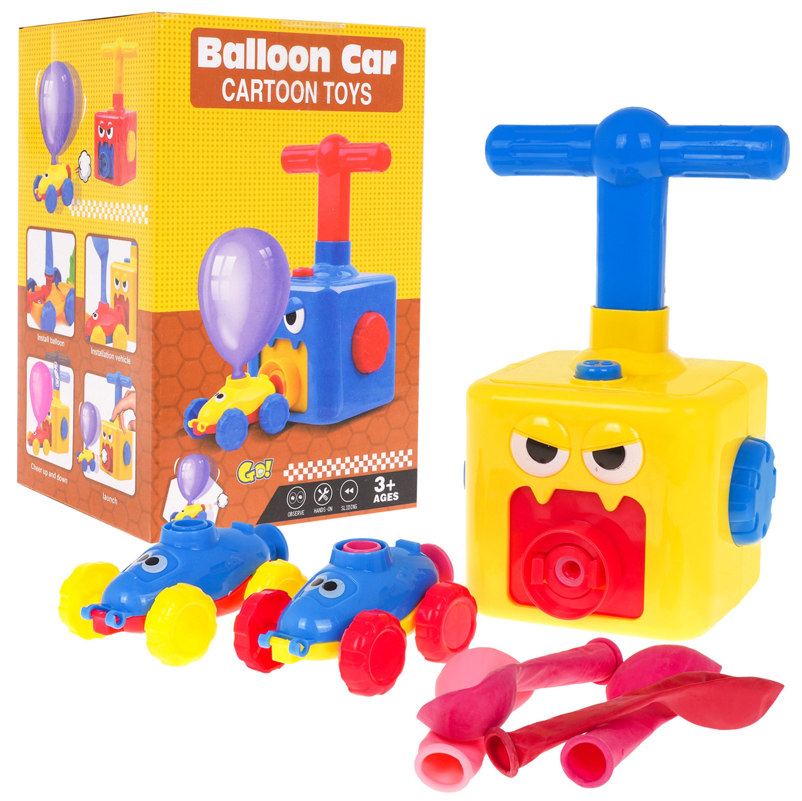 Set automobila s pogonom na balon - šareni