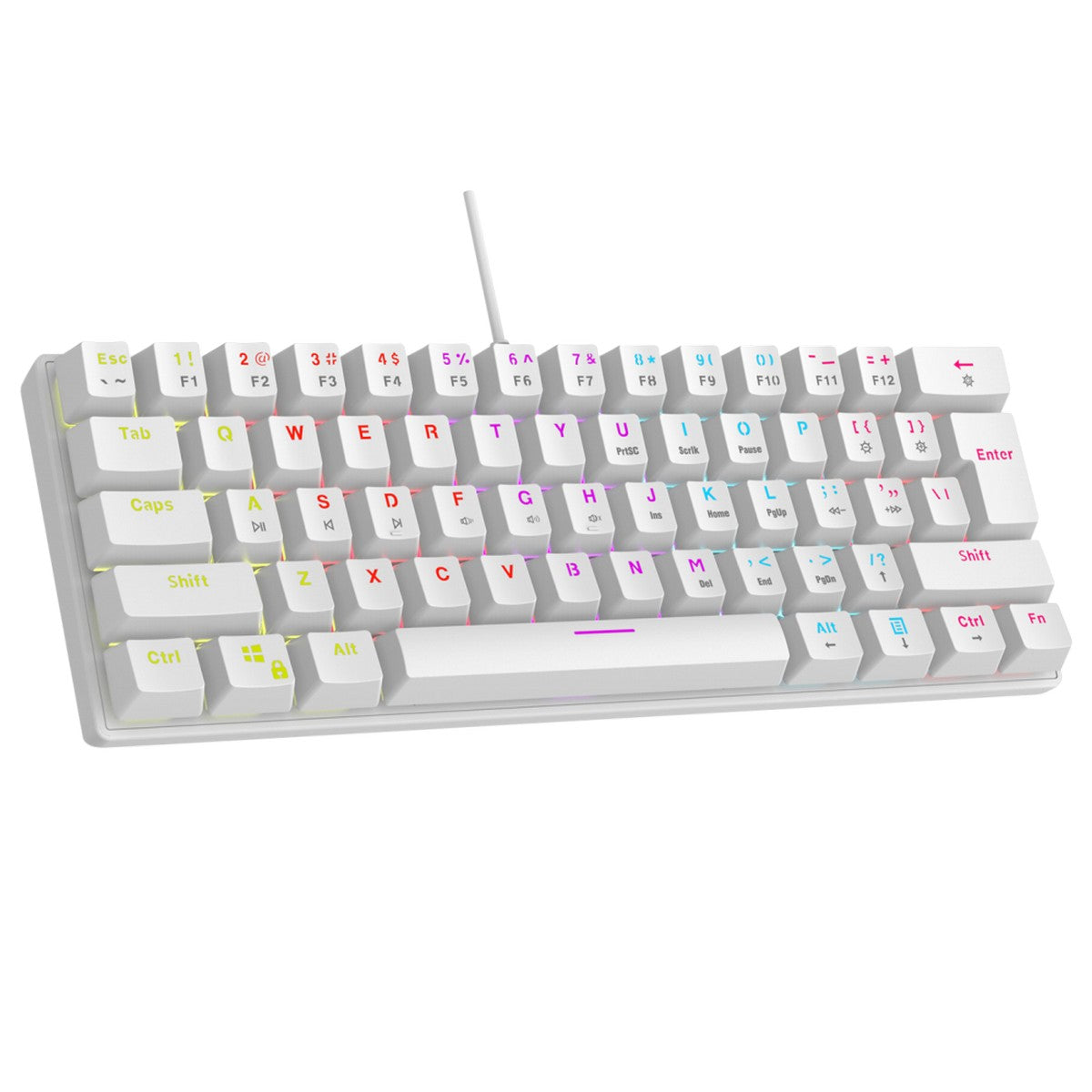 Rampage Tipkovnica PLOWER K60 US Layout s podrskom za zglobove, RED Switch - BIJELA / HR SLOVA