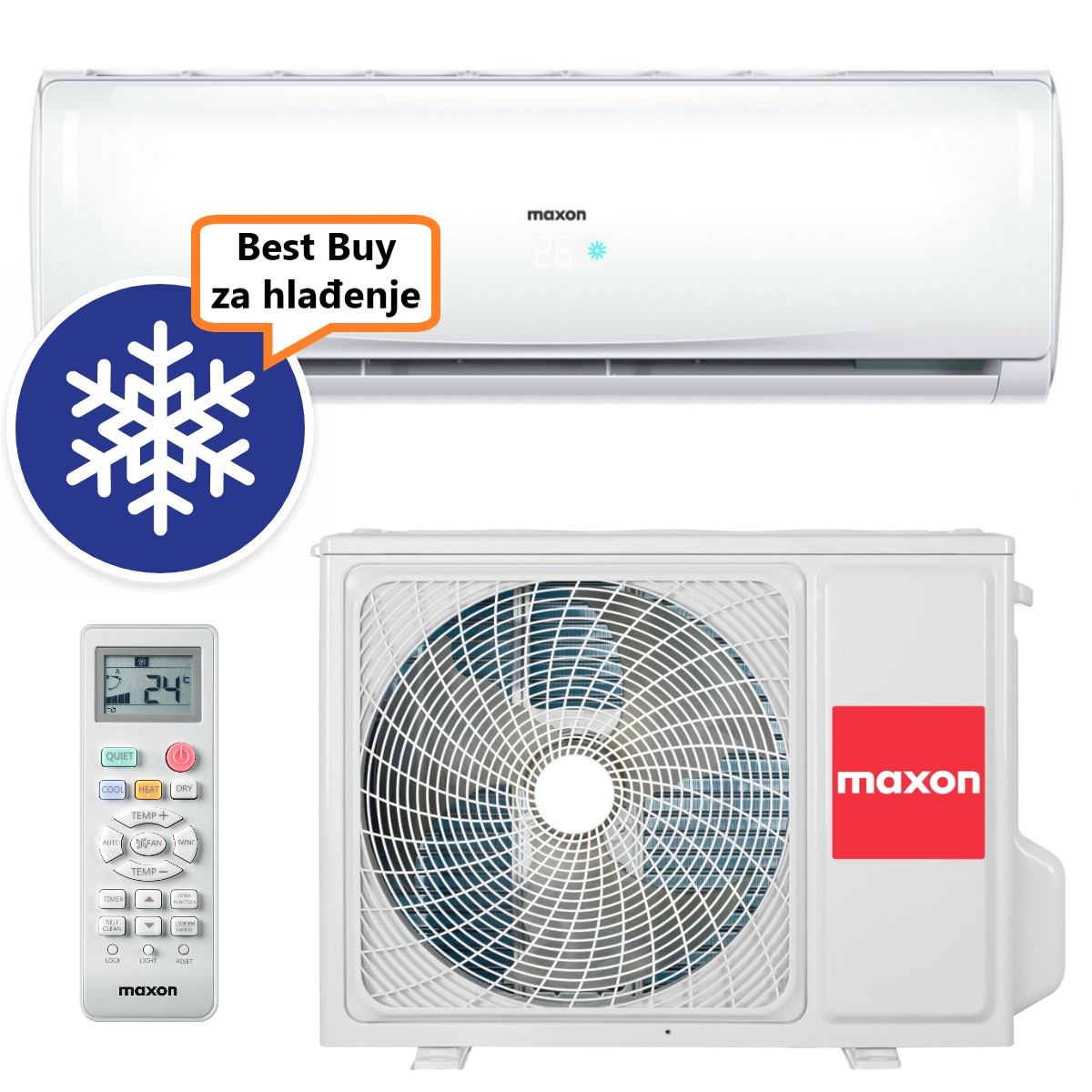 MAXON ECO KLIMA UREĐAJ 4,6kW MXI-18HE013i - Wi-Fi, za prostor do 45m2, A++ energetska klasa