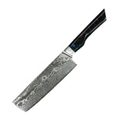 Damaskovski kuhinjski nož YO-37403 - Nakiri / Crvena / Plava KP37403