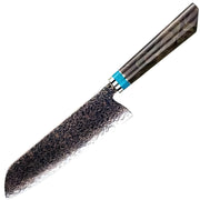 Damask kuhinjski nož ZE-37409 - Santoku / Smeđa / Plava KP37409