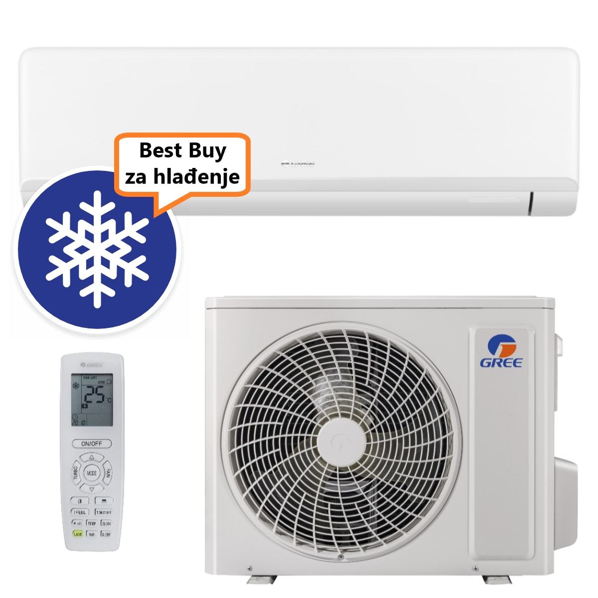 GREE KLIMA UREĐAJ 6,2kW: GWH24AWDXE - Cosmo Economical, za prostor do 65m2, R32, A++ energetska klasa