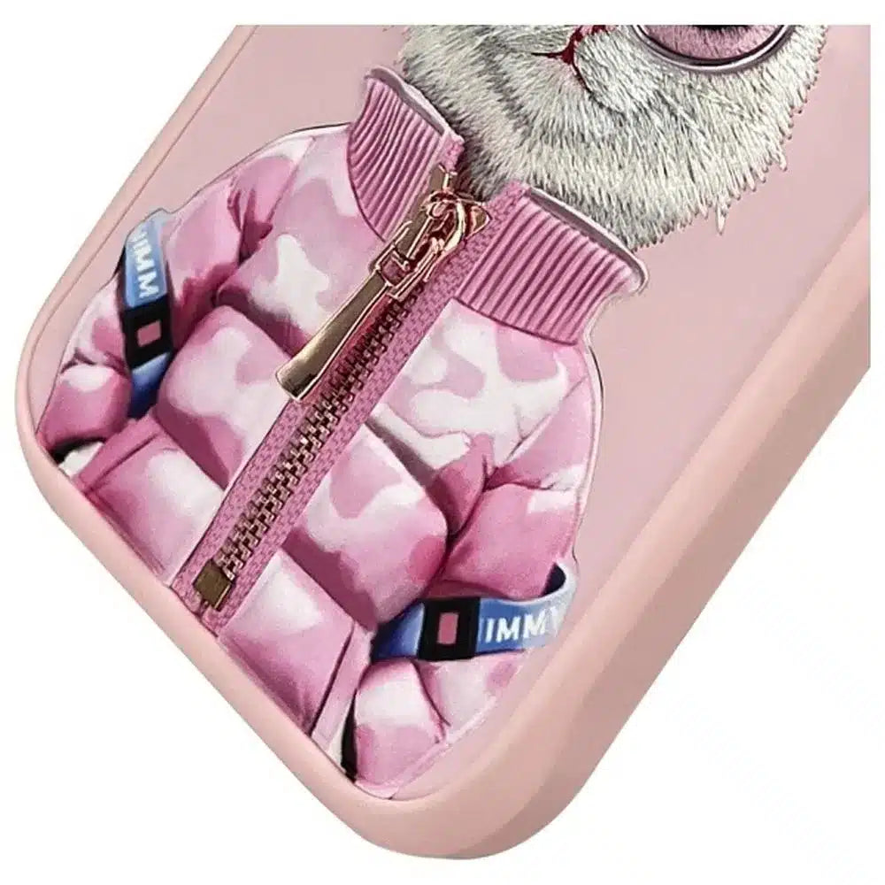 NIMMY COOL & CUTE 2.0 ovitek z motivom mačke za iPhone 16 Pro Max, roza