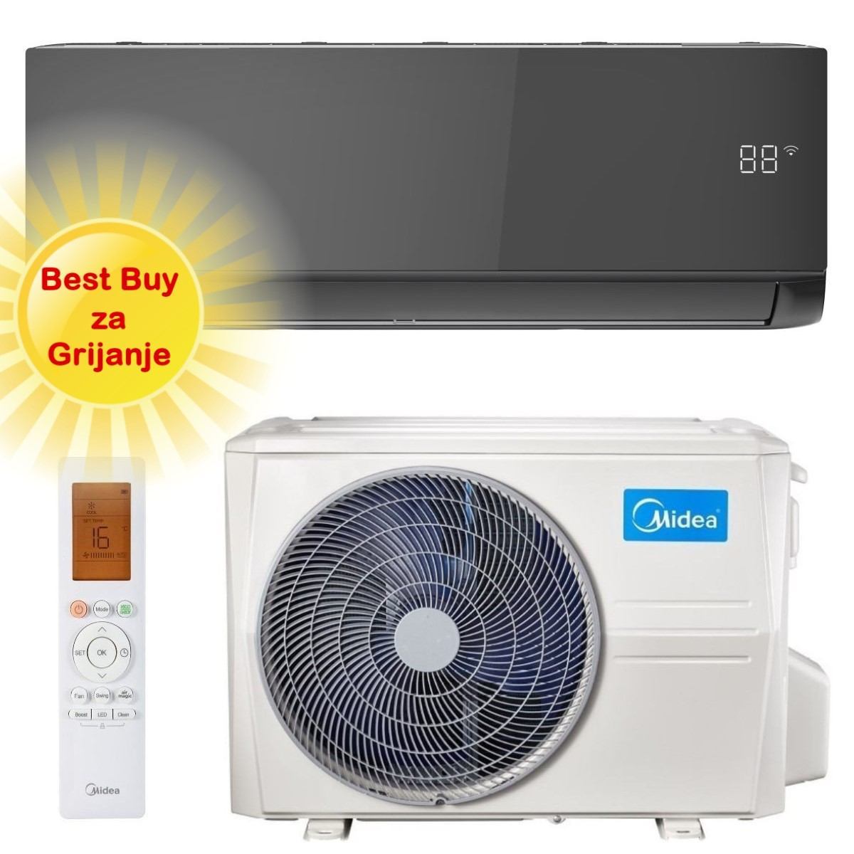 MIDEA KLIMA UREĐAJ MSAGCU-18HRFNX / MOX301-18HFN8 - XTREME INVERTER, za prostor do 50m2, A++ energetska klasa