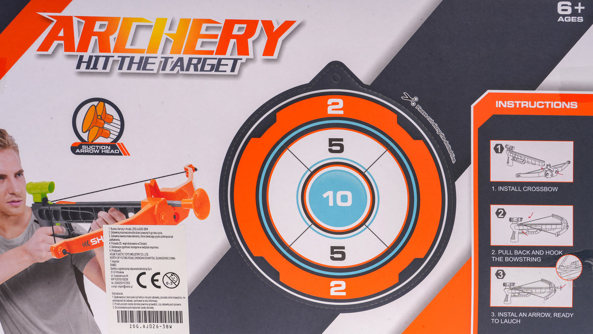 Samostrel za igru sa metom + strijele Patent - narančasti