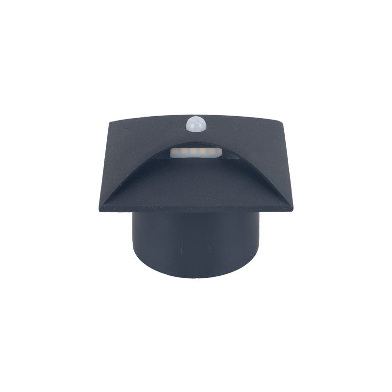 LED ugradna zidna svjetiljka sa senzorom Green Tech 3W, 3000K IP44, crna