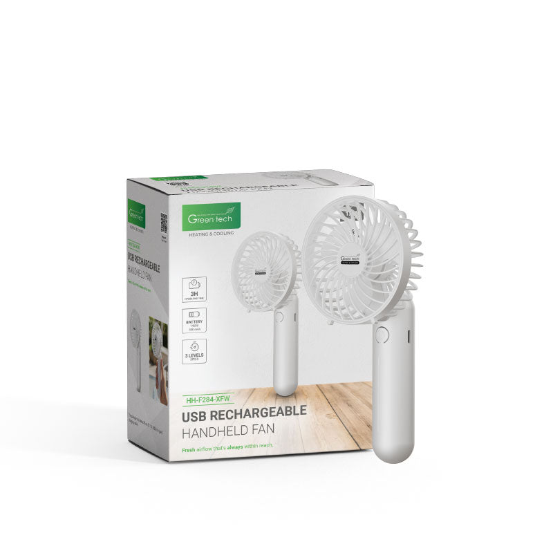 Prijenosni ventilator Green Tech, 1.1W, bijeli, sa USB punjenjem