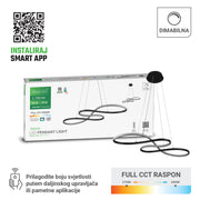 Smart dekorativna visilica Green Tech 54W, 3CCT, dim, APP + daljinski upravljač