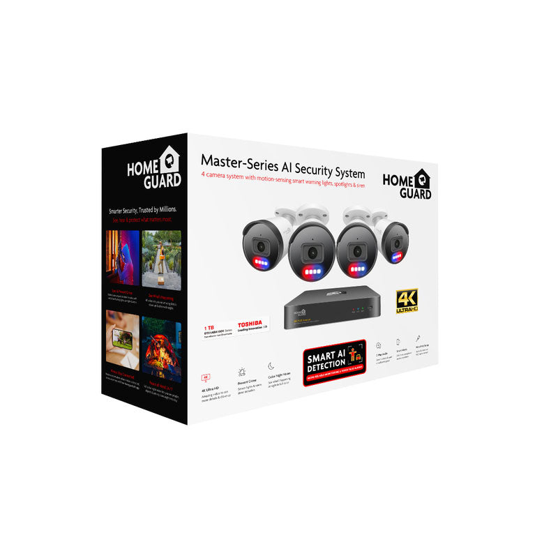 Homeguard POE Set 4K NVR 8CH+4 kamere, svjetlosno/zvučni alarm, AI detekcija