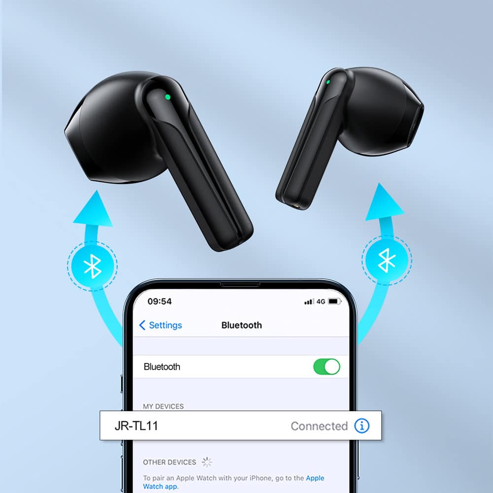 JoyRoom - brezžične slušalke (JR-TL11) - ENC - vodoodporne IPX4 - Bluetooth 5.3 - črne