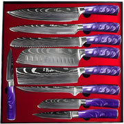 Set kuhinjskih noževa BL-39184 - 9 kom / Ljubičasta KP39184
