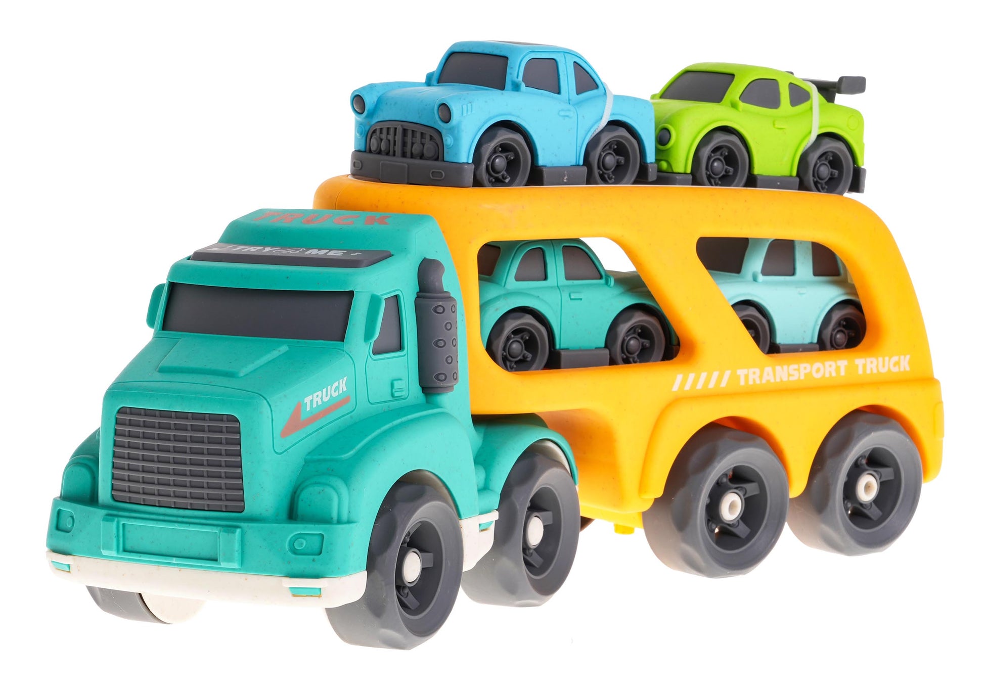 Tow truck + Cars BIOplastik Yellow