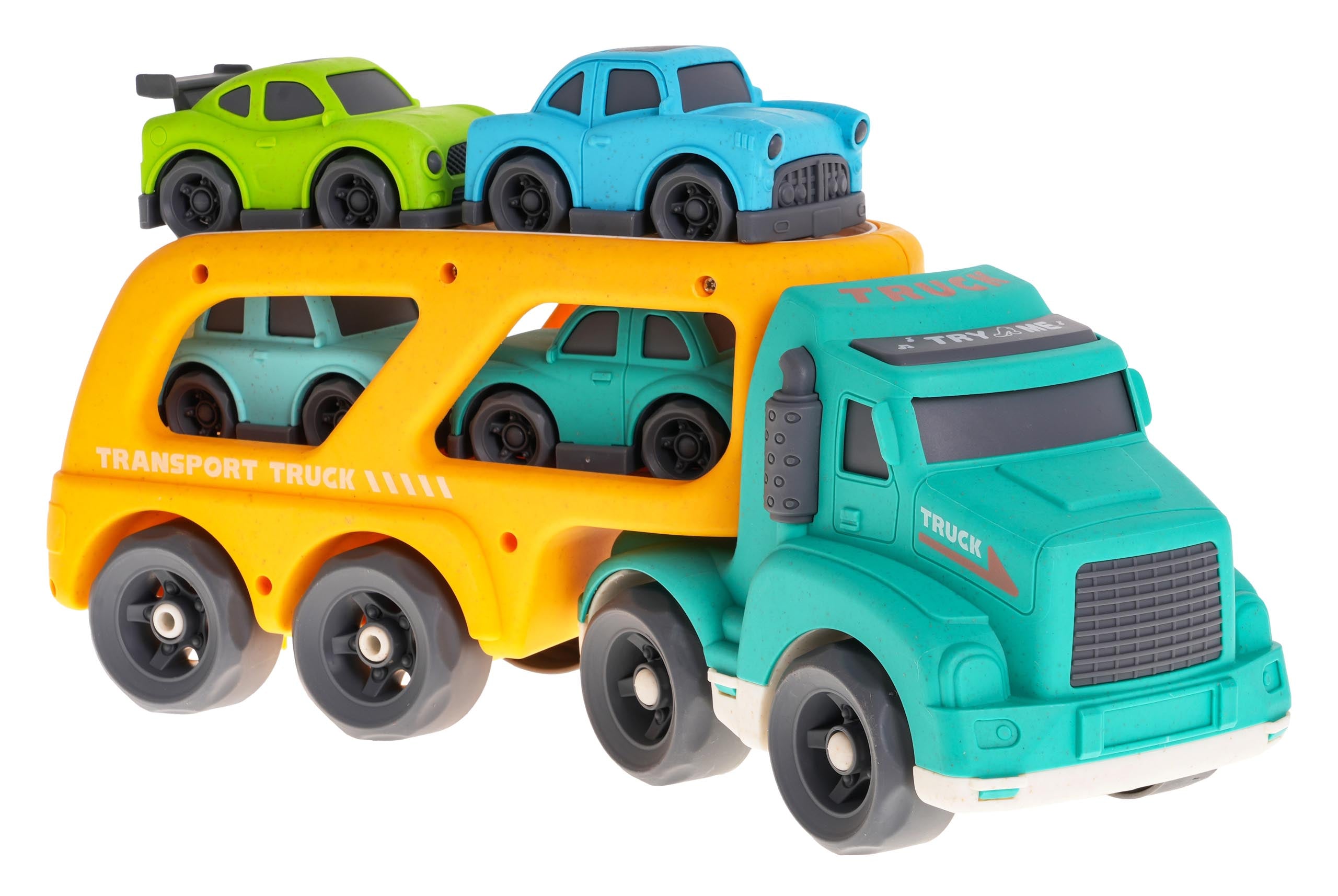 Tow truck + Cars BIOplastik Yellow