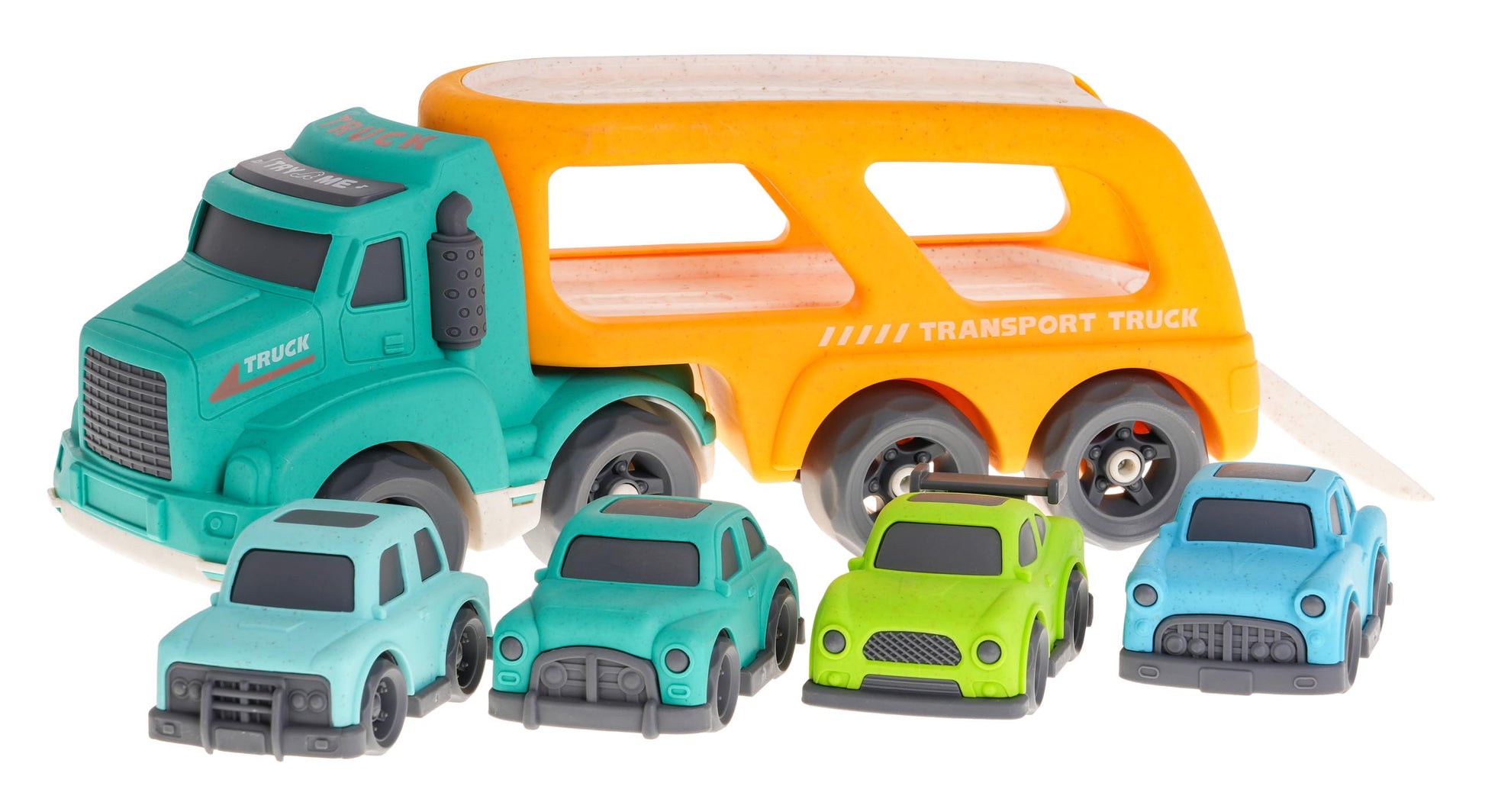 Tow truck + Cars BIOplastik Yellow