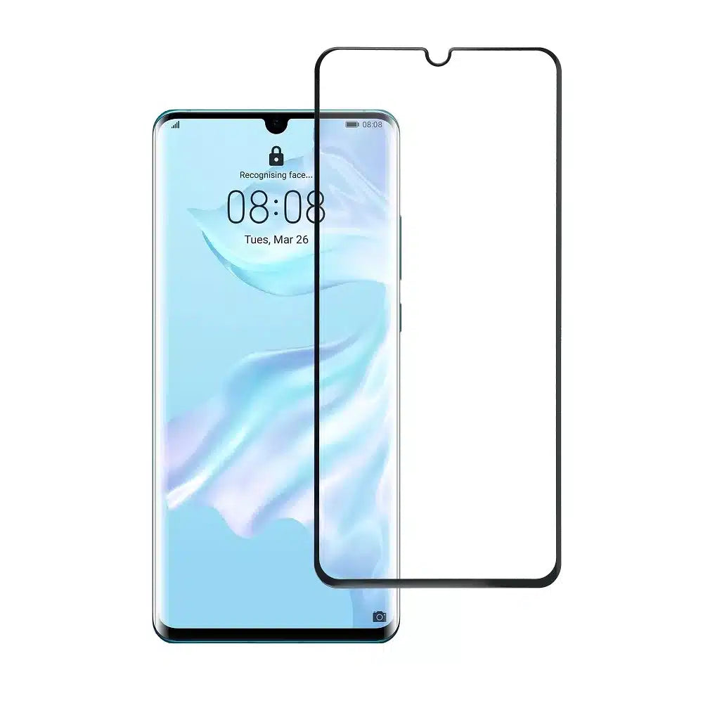 Blue Star 5D kaljeno steklo - za Huawei P30 Pro (full glue/case friendly) - črno