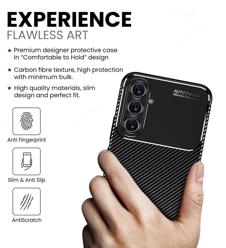 CARBON PREMIUM ovitek za SAMSUNG GALAXY A54 5G črn