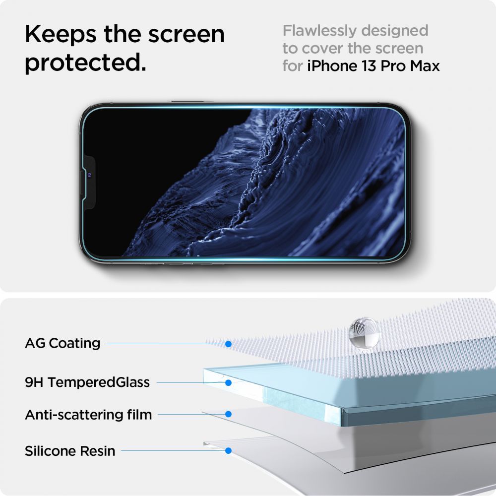 SPIGEN KALJENO STEKLO GLAS.TR EZ FIT ZA IPHONE 13 PRO MAX