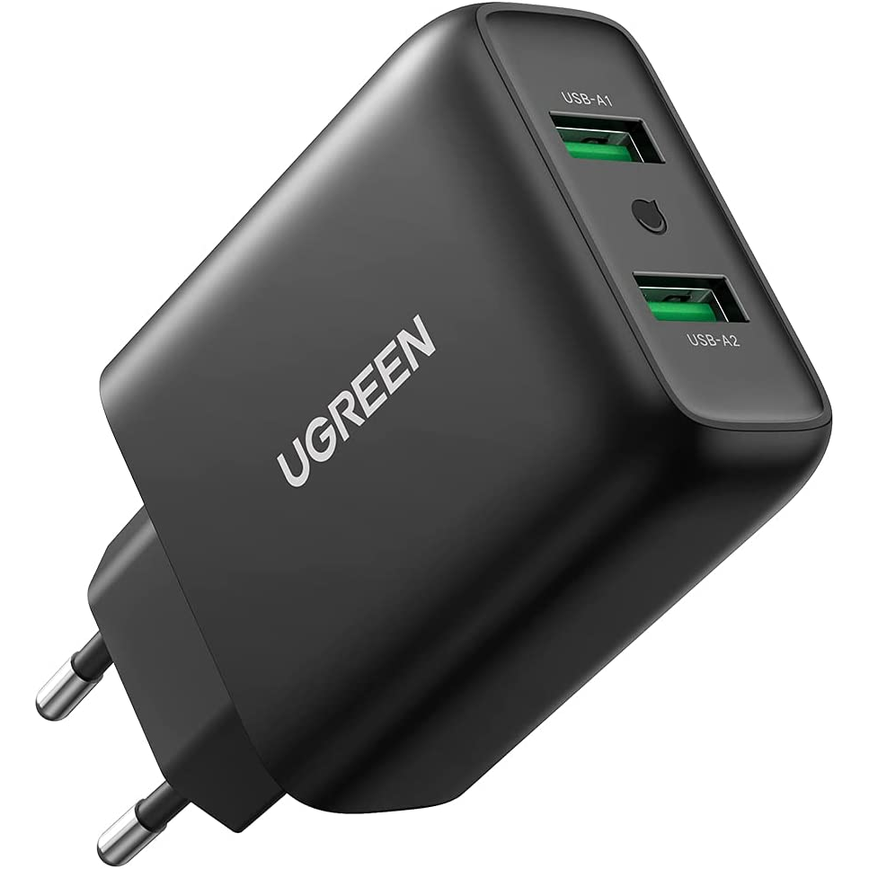 Ugreen 10216 punjač za mobitel Univerzalno Crno AC Brzo punjenje U zatvorenom