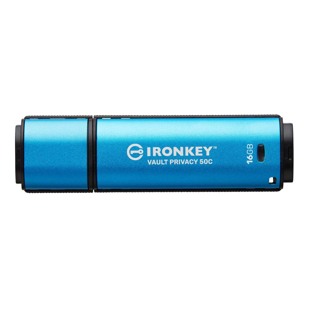 Kingston Technology IronKey Vault Privacy 50 USB izbrisivi memorijski pogon 16 GB USB Tip-C 3.2 Gen 1 (3.1 Gen 1) Crno, Plavo