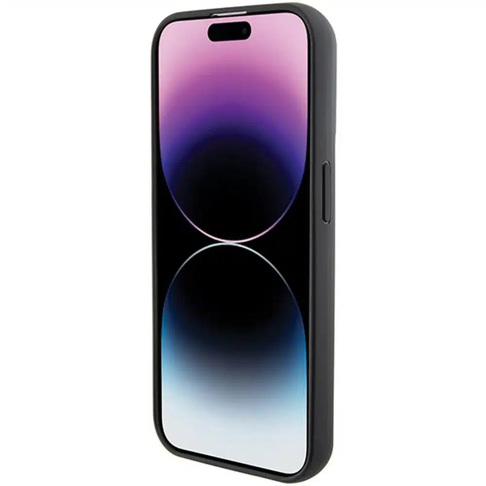 Originalna torbica KARL LAGERFELD Hardcase KLHCP14XGSACHPK za iPhone 14 Pro Max (Gripstand Saffiano choupette PIN / črna
