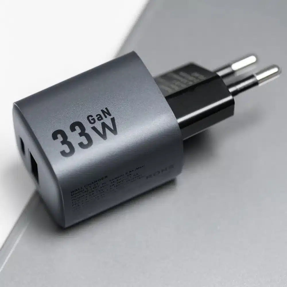 Forcell F-Energy GaN USB C + USB A QC4.0 PD 3A 33W VT-31 siv polnilec za telefon