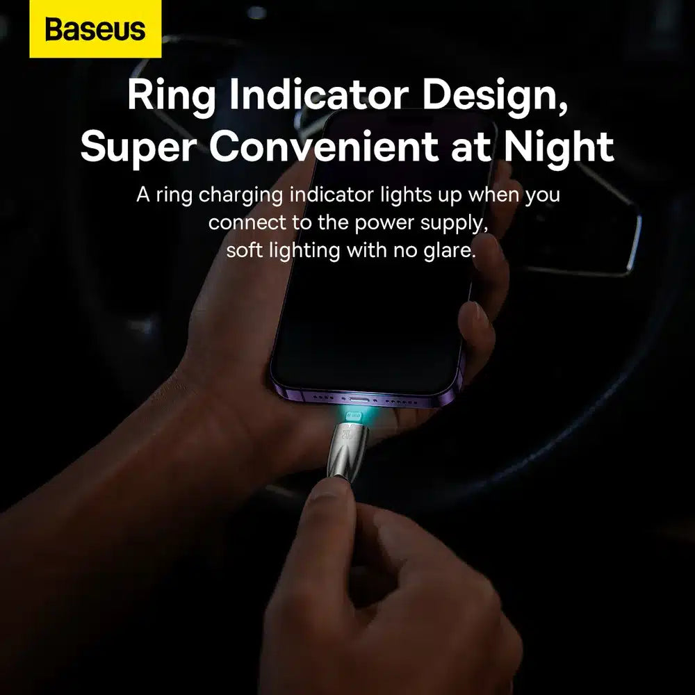BASEUS kabel Type C za Apple Lightning 8-pin Power Delivery 20W Glimmer Series CADH000101 2m črna