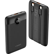 VEGER powerbank 10000 mAh s ugrađenim kabelima Type C / Lightning PD QC3.0 2A 22.5W C11 (W1170) crni