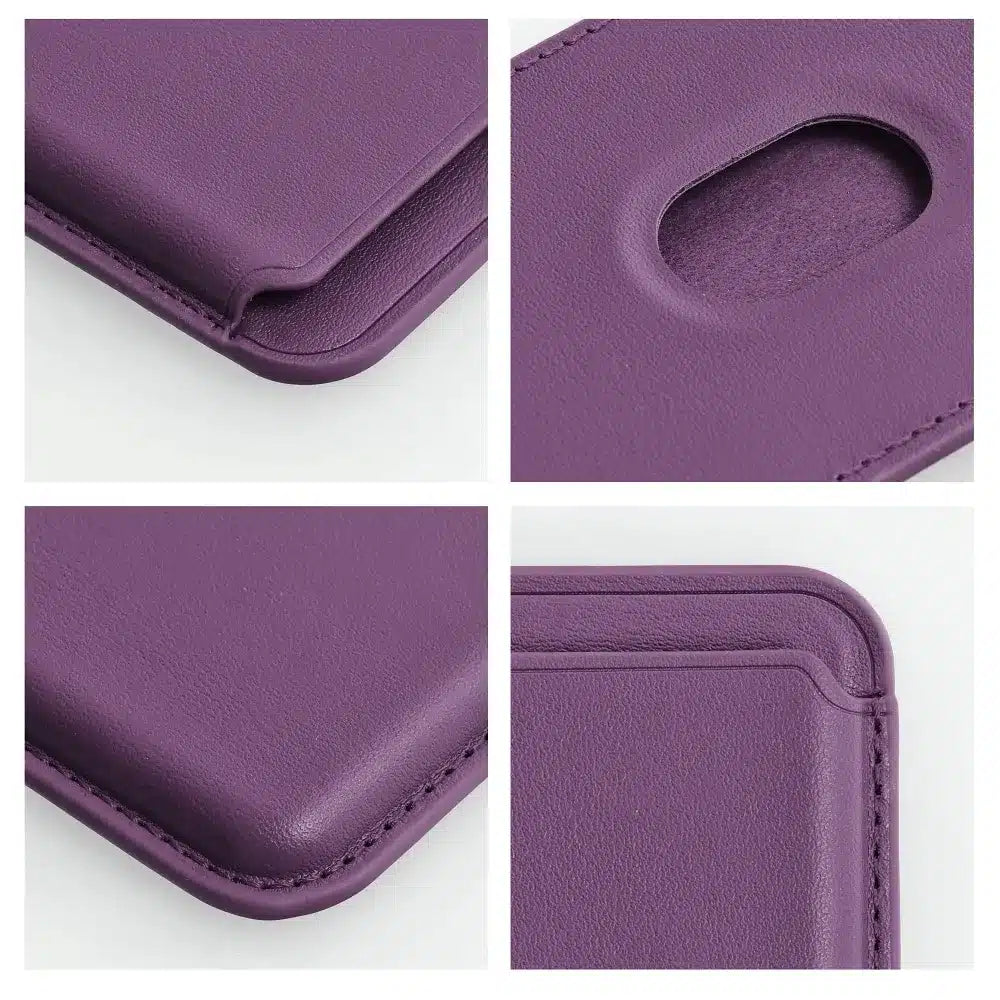Usnjena magnetna denarnica Mag Wallet lila barve