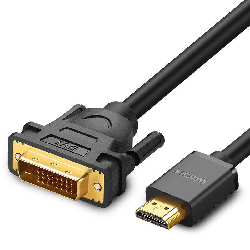 Ugreen 30116 prilagodnik za video kabel 1 m DVI HDMI Crno