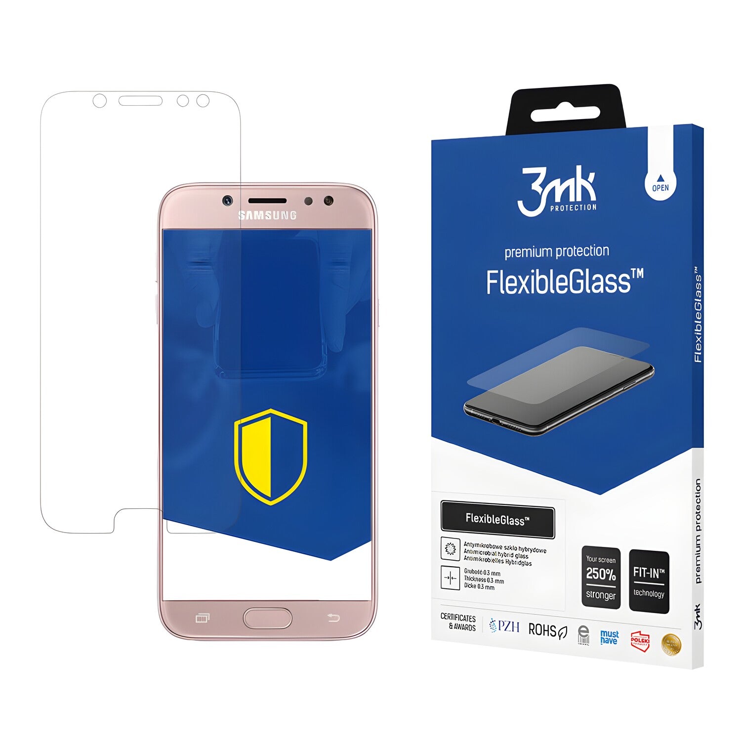 Zaštitno hibridno staklo 3mk FlexibleGlass za Samsung Galaxy J7 2017 - Prozirna KP20859
