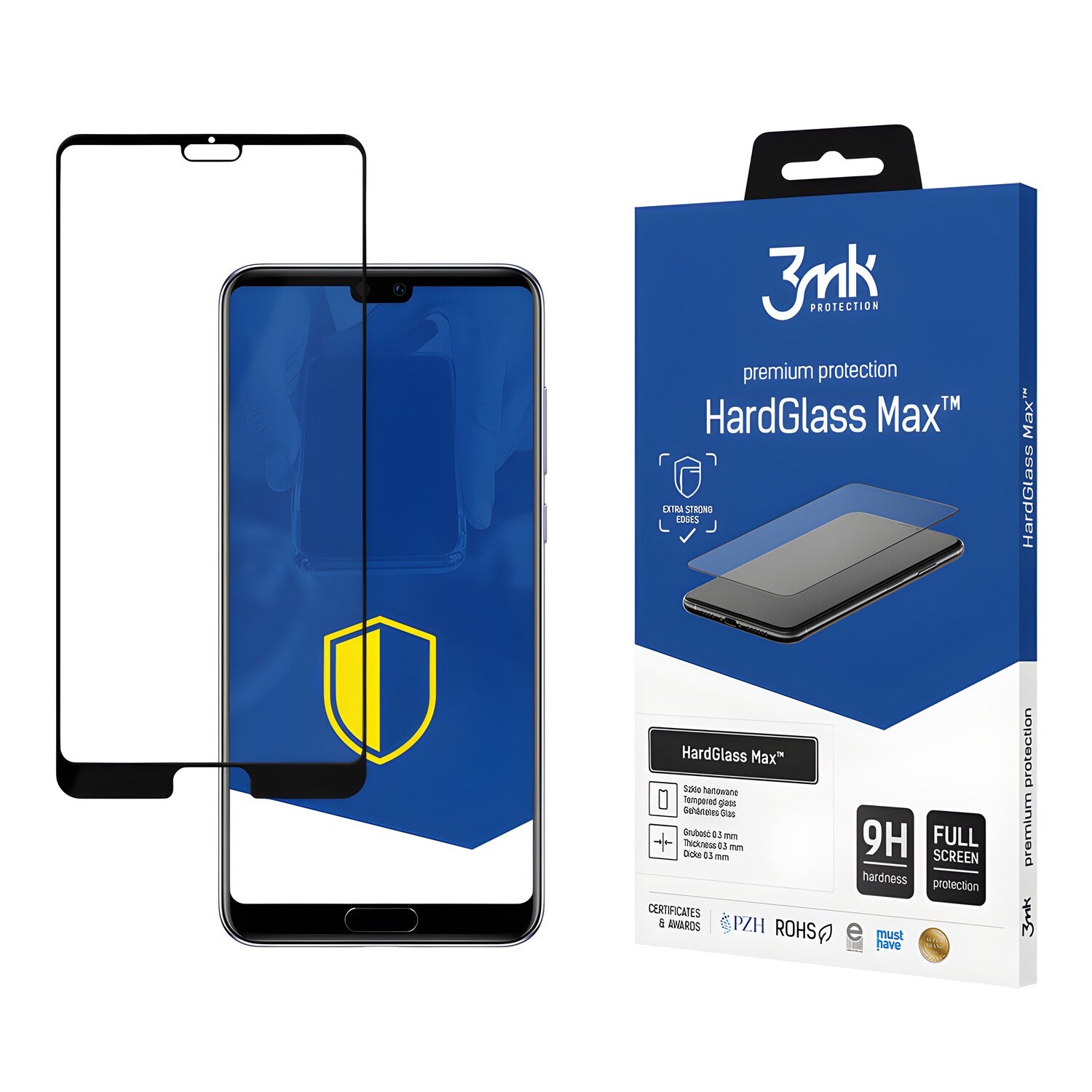 3mk HardGlass Max - zaštitno staklo za Huawei P20 - Crna KP20984