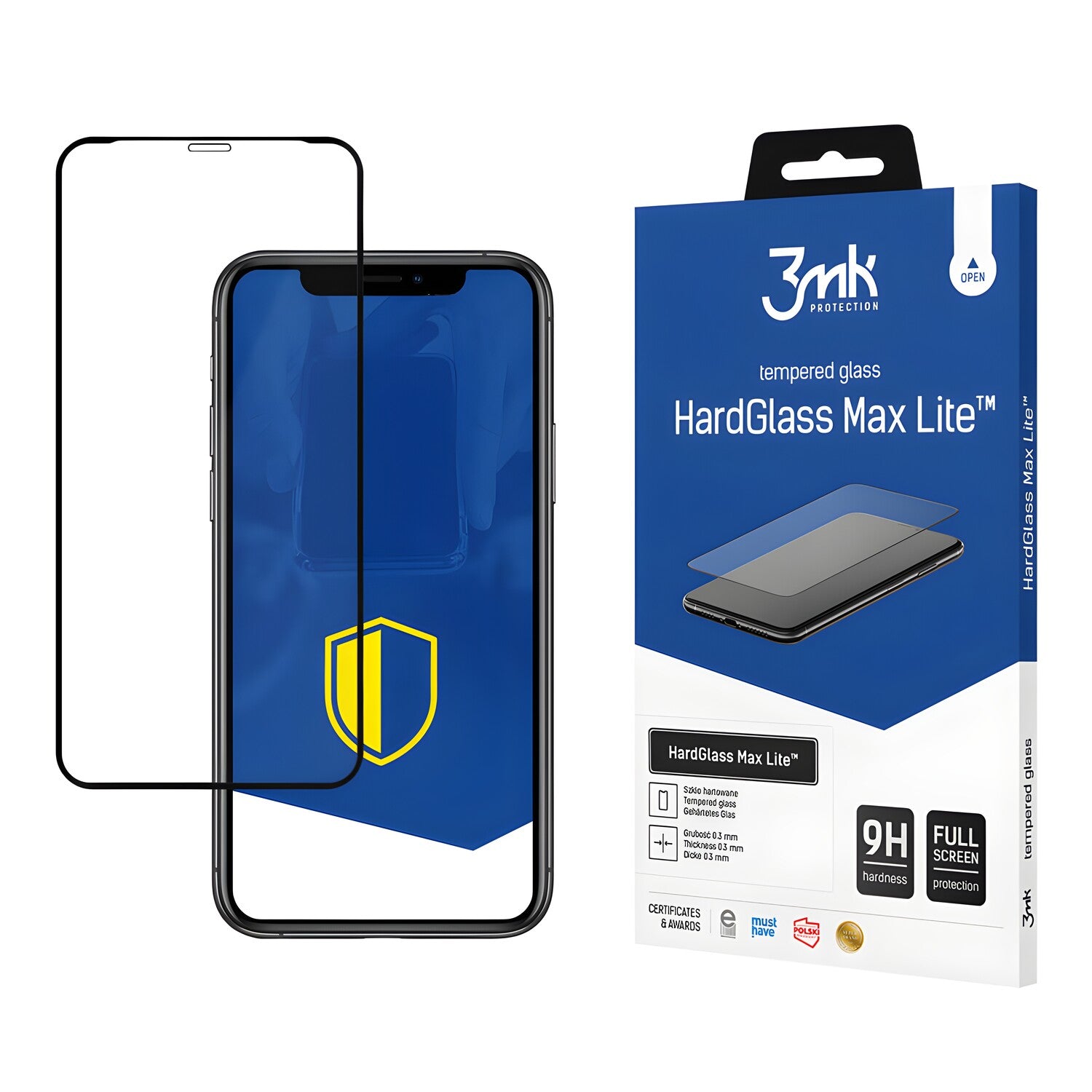 3mk HardGlass Max Lite - zaštitno staklo za Apple iPhone XR - Crna KP21054