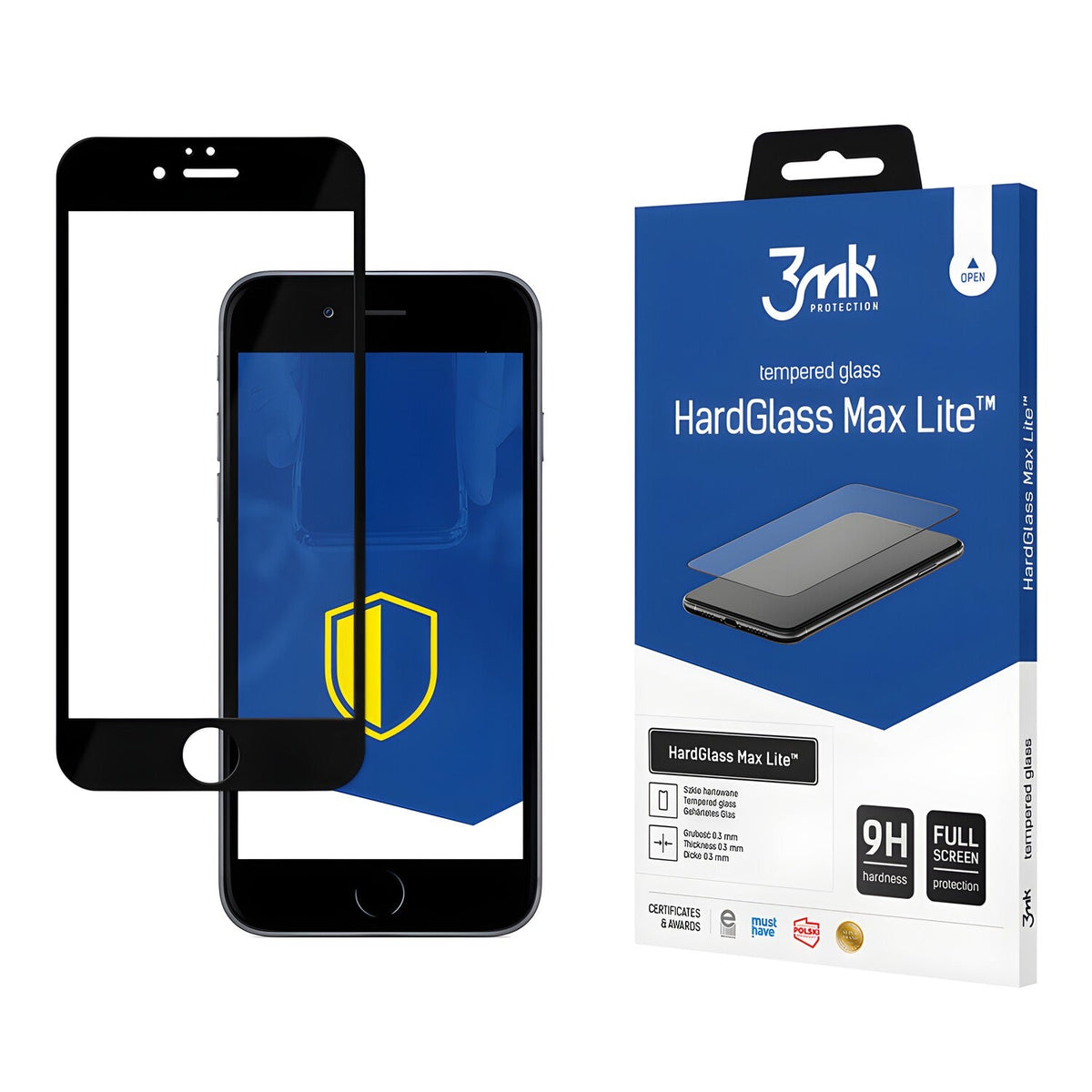 3mk HardGlass Max Lite - zaštitno staklo za Apple iPhone 6/iPhone 6s - Crna