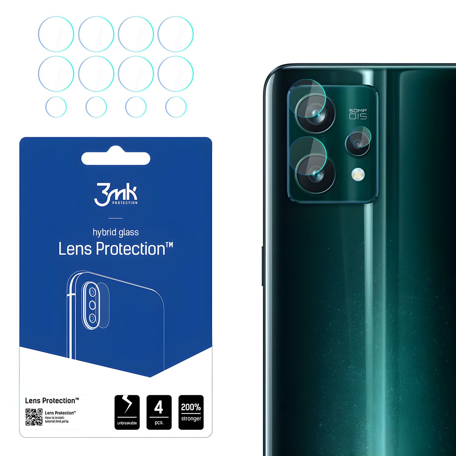 4x Staklo za kameru 3mk za Realme 9 Pro+ - Prozirna KP20552